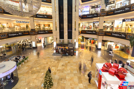 Shopping center AfiMall City, Dezember 28, 2017 in Moscow, Russiaのeditorial素材