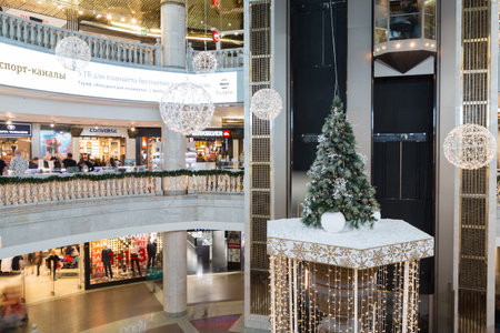 Shopping center Mall Okhotny ryad, Januar 7, 2018 in Moscow, Russiaのeditorial素材