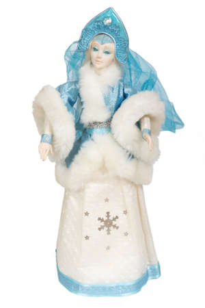 Old russian Doll over white backgroundの写真素材