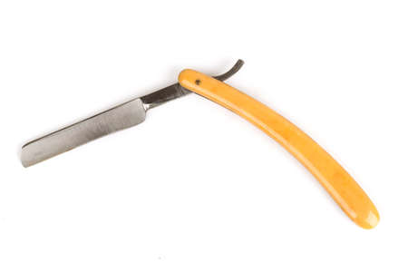 Vintage straight razor over white