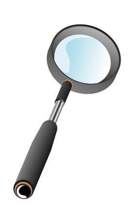 a magnifying glass on a soft handleのイラスト素材