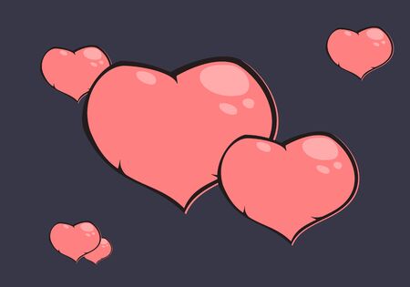 set of hearts on the international day of loversのイラスト素材