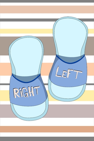 comfortable slippers on the carpetのイラスト素材