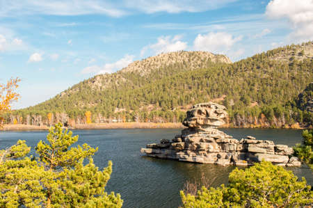 Picturesque places of Kazakhstan, Borovoe village, with its unique lakes and forests!の写真素材