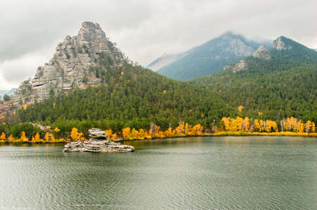 Picturesque places of Kazakhstan, Borovoe village, with its unique lakes and forests!の写真素材