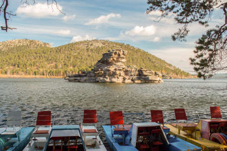 Picturesque places of Kazakhstan, Borovoe village, with its unique lakes and forests!の写真素材