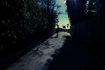 skating down to venice beachの写真素材