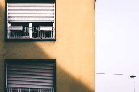 Dull facade of a residential building in Germanyの写真素材