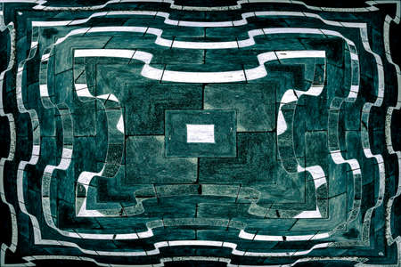 psychedelic seamless pattern, old green metallic styleの写真素材