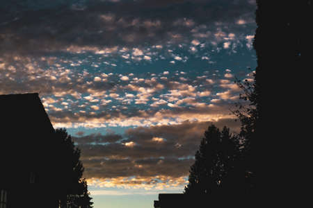 scenic cloudy sky at sunset