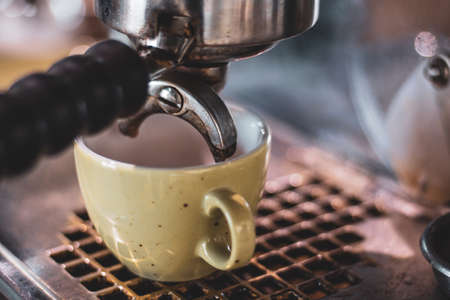 vintage coffee machine and cup
