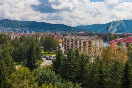 Cityscape With Mountain Viewsの写真素材