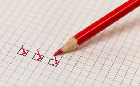 red pencil on paper