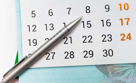Pen and calendarの写真素材