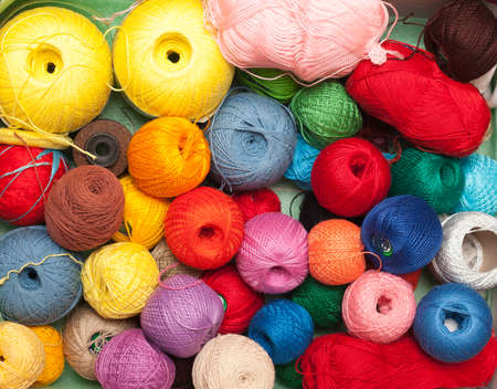 a set of colored threads for embroidery