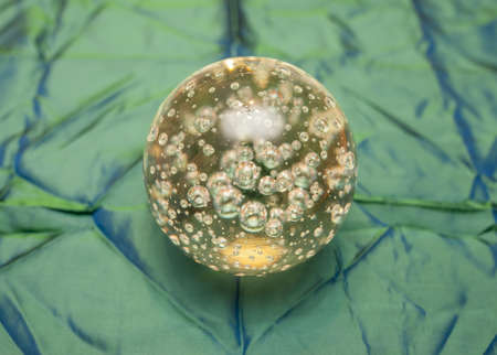 Glass globe with bubblesの写真素材
