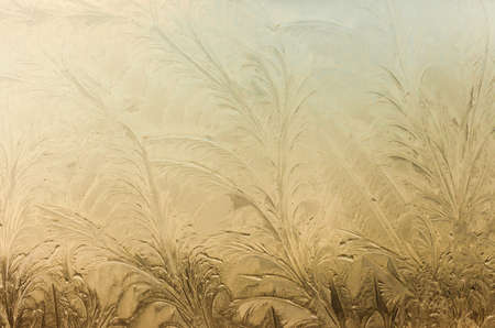 the frosty patterns on the windowの写真素材