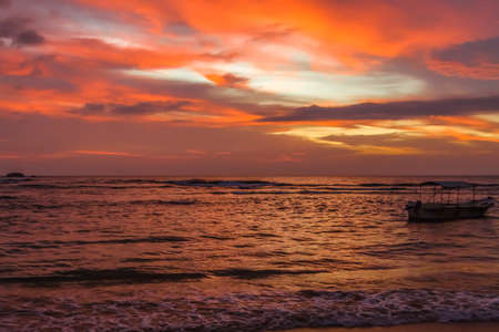 Sunset on the Indian ocean Sri Lanka Hikkaduwaの写真素材