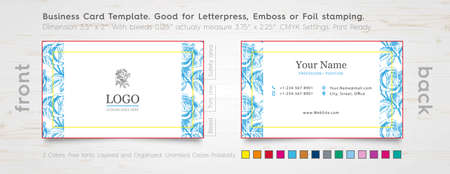 Professional Business Card Design Template. Engraved Rose. / Specially for Foil Stamping, Letterpress or Emboss. The color of the business card.のイラスト素材