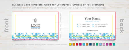 Clean Business Card Design Template. Engraved Rose. / Specially for Foil Stamping, Letterpress or Emboss. The color of the business card.のイラスト素材