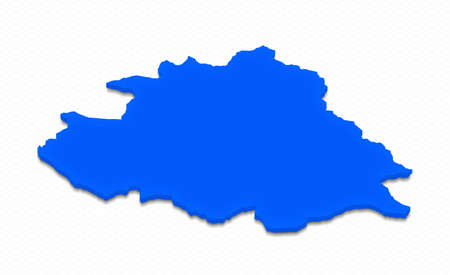 Illustration of a blue ground map of Andorra on grid background. Left 3D isometric perspective projection.の写真素材