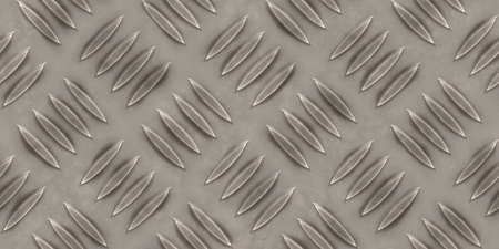 Seamless metallic diamond plate pattern surface. Dirty steel floor pattern texture.の写真素材