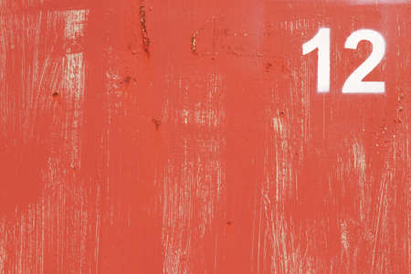 Weathered Red Paint Wall Texture. Number 12. Brush Strokes.の写真素材