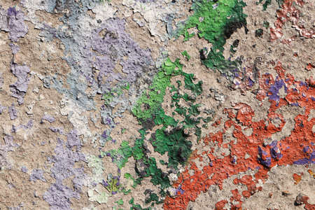 Old Weathered Graffiti Wall. Colorful Concrete Wall Fragment.