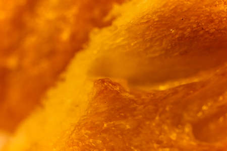 French baguette bread crustacean macro closeup. Texture background.の写真素材