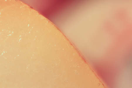 Red Pear Edge Section Surface Texture Background. Macro Closeup.の写真素材