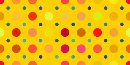 Yellow Dots Pattern Background. Retro Circles Backdrop. Balls Texture.の写真素材