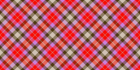 Red Seamless Checkered Rhombuses Pattern. Plaid Rug Background. Tartan Texture.