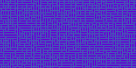 Blue Violet Turquoise Seamless Outline Labyrinth Background. Maze Path Puzzle Concept. Difficulty Logical Mind Creativity Abstraction.の写真素材