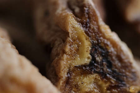 Dried Banana Delicious Section. Macro Closeup. Natural Health Vitamins.