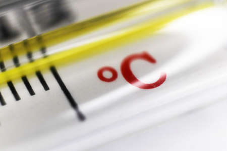 Thermometer Cesium Symbolic. Macro Closeup.