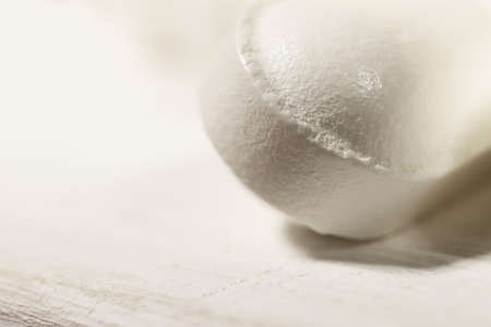 White Medicine Tablet. Pharmacy Pill Background with Place for Text. Macro Closeup.