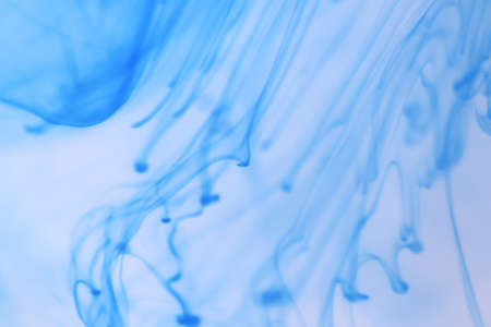 Falling Ambient Ink Drops Motion Dynamic. Soft Background.の写真素材