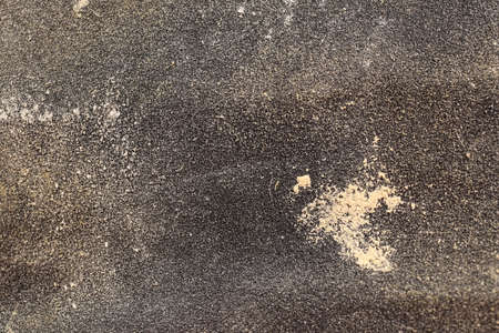 Black Sandpaper Texture with Wood Attrition. Rough Grit Abrasive Background. Used Grain Emery Backdrop.の写真素材