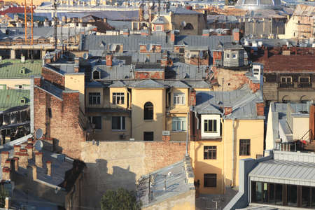 Saint-Petersburg buildings roofs cityscape architecture scenery.