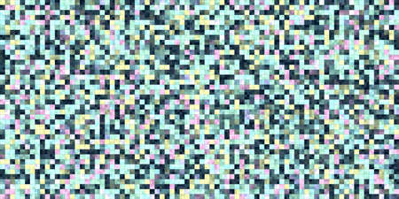 Green White Tiling Colored Squares. Colorful mosaic texture. Bright filling geometric backdrop....