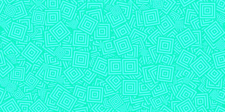 Turquoise Squares Ð¡oncentric Polygons Backgrounds. Seamless Hypnotic Psychedelic Compositions.