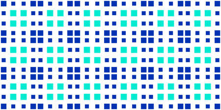 Turquoise Blue Cell Checks Background. Seamless Checkered Picnic Tablecloth Texture. Classic Plaid...
