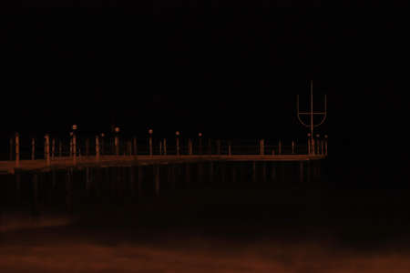 Pier in the night. Long exposure. Alanya. Turkey.の写真素材