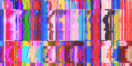 Multicolor Dotty Colorful Noise Background. Glitch Art Backdrop. Distorted Geometric Surface. Abstract grunge pattern. Distortion Screen Texture.の写真素材