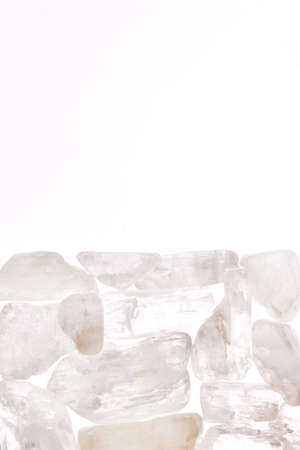 Clear kunzite heap jewel stones texture. Place for text.の写真素材