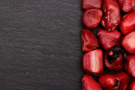 Red coral stones set texture on white light isolated backgroundの写真素材