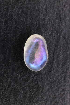 Shimmerstone heap jewel stones texture on half brown varnished wood background. Place for text.の写真素材