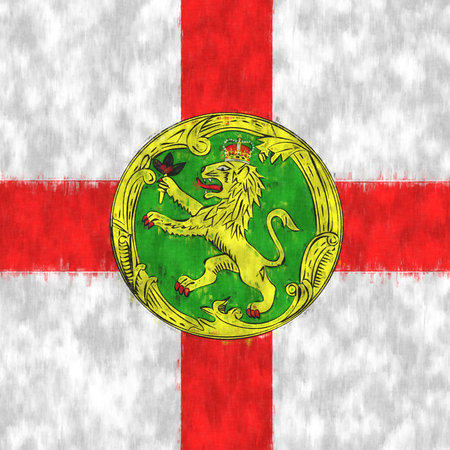Aland oil painting. Aland emblem drawing canvas. A painted picture of a country's flag.の写真素材