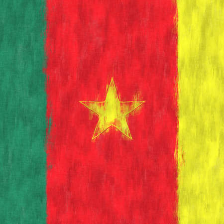 Cayman oil painting. Cayman emblem drawing canvas. A painted picture of a country's flag.の写真素材