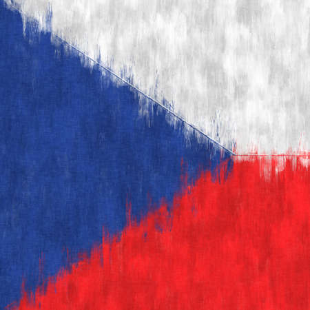 Republic of the Congo oil painting. Republic of the Congo emblem drawing canvas. A painted picture of a country's flag.の写真素材